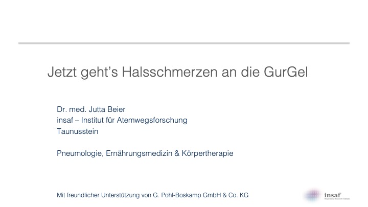 Titelbild Vortrag: Jetzt geht's Halsschmerzen an die GurGel